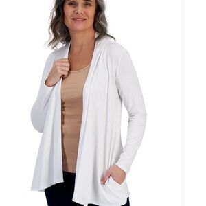 Chic White Open Front Cardigan